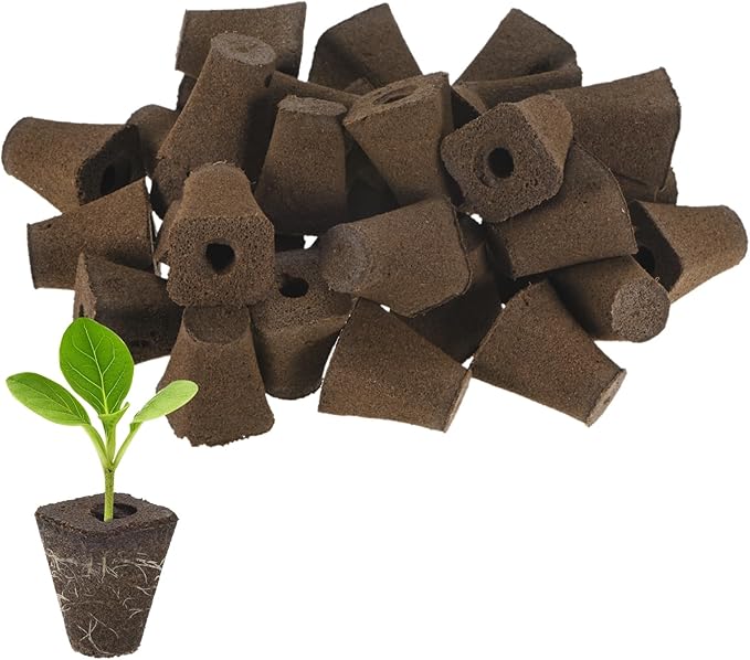 M METERXITY 20-Pack Grow Sponges, 1.1x0.7x1.4 Inch Replacement Root Growth Sponges Seed Pods for Plant Rooting/Seed Germination/Hydroponic Gardens System Supplies, Starter Plug for Seeds