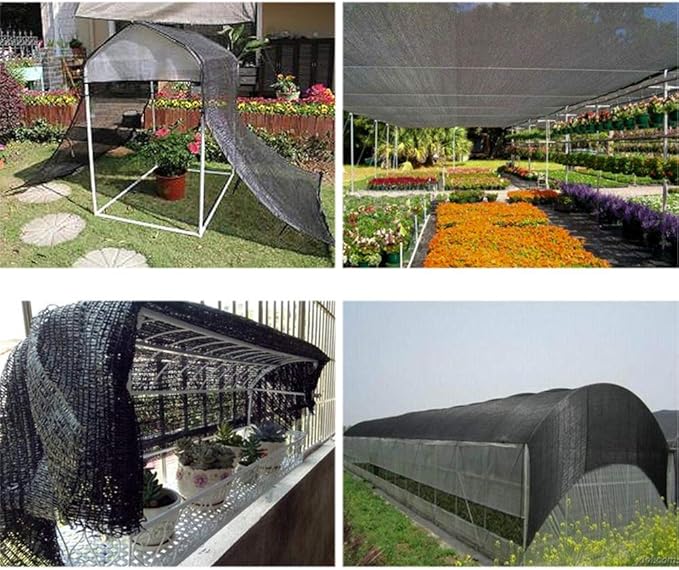 winemana 40% Black Shade Cloth, Edge with Buttonhole, Resistant Garden Shade Cloth with Taped Edge for Plants Greenhouse Swimming Pool (10 FT x 14 FT)