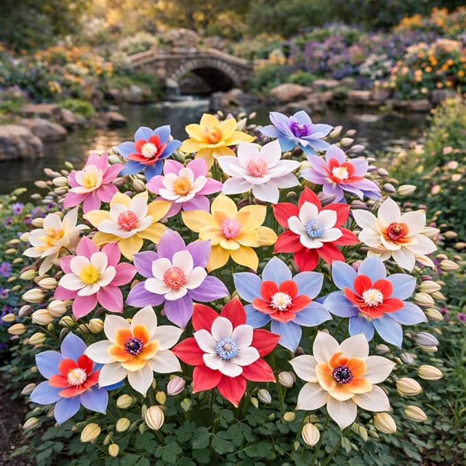 500+ Columbine Seeds for Planting Outdoors – Aquilegia Perennial Flower Seeds, Pollinator Friendly Wildflower Garden Flowers, Cottage Garden Flower Seeds for Spring Planting (Pink,1000)
