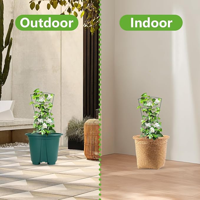 6-Pack Indoor Plant Trellis - 16 Inches, Heavy-Duty Metal for Climbing Houseplants, Flowers, Vines, and Ivy