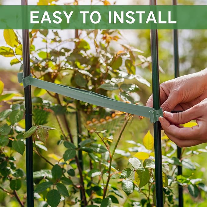 Geelin 100pcs Stake Arms for Tomato Cage Expandable Trellis Connectors for Tomato Cage Attach Plant Stakes Climbing Plants Garden Plants Vegetables (11.81in)