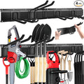 Heavy Duty Garage Tool Organizer Wall Mount, 64" Industrial Carbon Steel Storage Rack, 920LB Load Capacity, 12 Sliding Hooks for Garden Tools, Shovel, Rake, Ladder & Power Tools (4x16 Panels)