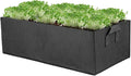 Square Grow Bags, Garden Fabric Planter Container with Handles Bed Flower Vegetables Pots 1MM Thickness Economic Colorful (Black,15.75x11.81x7.87 Rectang)