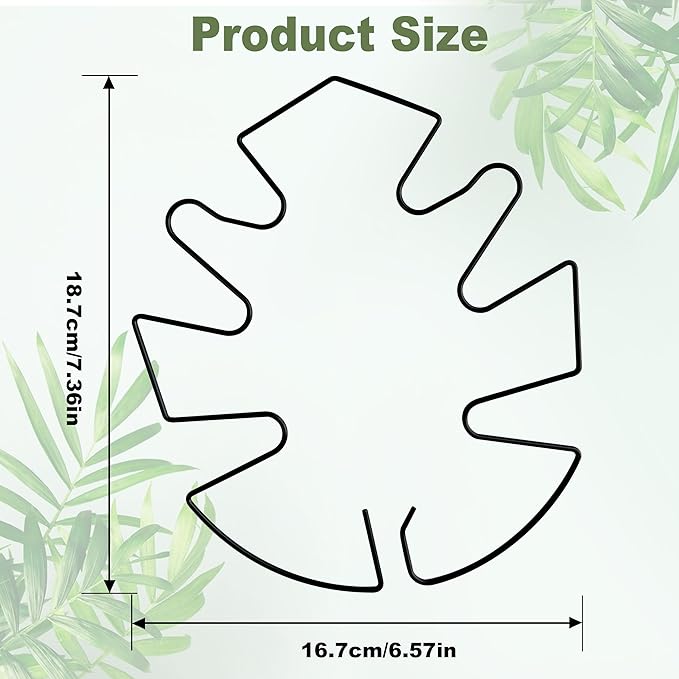 5PCS Monstera Plant Stem Support, 7.3 * 6.5 in Adjustable Stake with Leaf Holders for Indoor Plants, Unique Plant Support Kit for Climbing Plants Outdoor (Monstera)