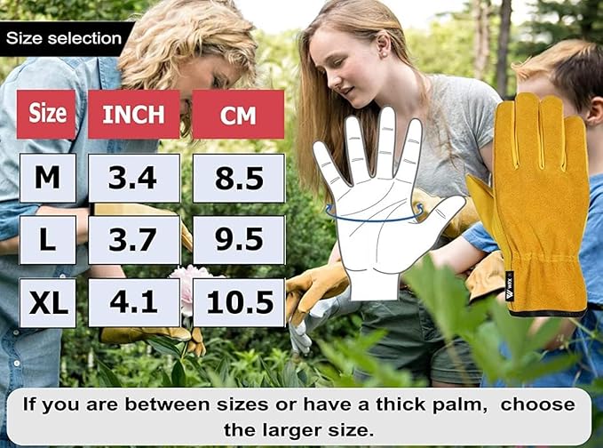 Leather Working Gloves Work Gardening Gloves Thorn Proof Garden Building Heavy Duty Utility Gripper Men Women Breathable