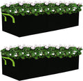 Plant Grow Bags, 2 Pack Fabric Raised Planting Bads, 3 Holes Rectangle Grow Bag, 38 Gallon Breathable Potato Tomato Planter Pots for Outdoor Vegetables Plant Flowers (Black)