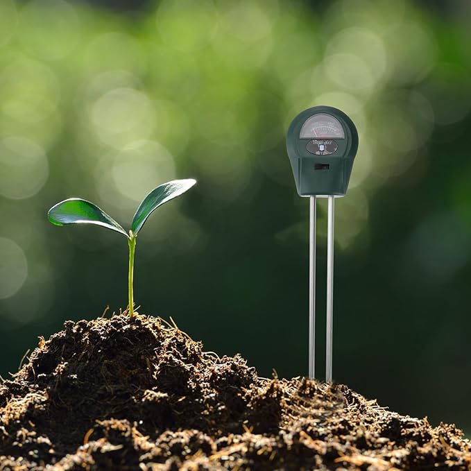 3-in-1 Soil Fertility Tester and Ph Meter with Light Sensor for Gardening and Plant Care, Analog Soil Moisture Monitor for Indoor and Outdoor Use
