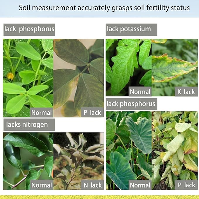 7 in 1 Soil Tester, NPK Nutrient, PH, EC, Temperature and Humidity, Digital Display, for Fertility Test