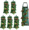Hanging Strawberry Planter, Durable Thickened Aeration Fabric Grow Bags, Upside Down Vegetable Planter, Patio Garden Container with 8 Planting Holes and Reinforced Handles (6)