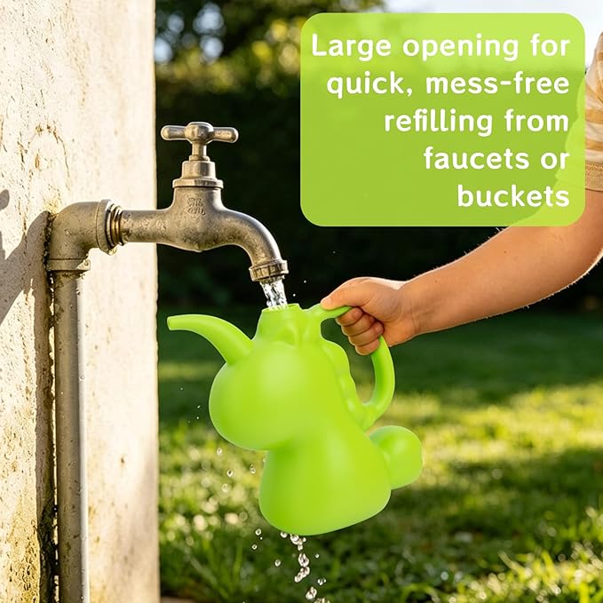 XXXFLOWER Unicorns Indoor Watering Can, 1 L Cute Animal Water Cans, Novelty Unicorns Shape Watering Pot for Office House Indoor Garden（Green）