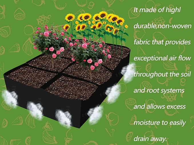 128 Gallon Breathable & Durable Fabric Grow Bags - 3x6FT Heavy Duty Nonwoven Fabric Pots for Indoor Outdoor Vegetable and Flower, Perfect for Spring and Summer Gardening