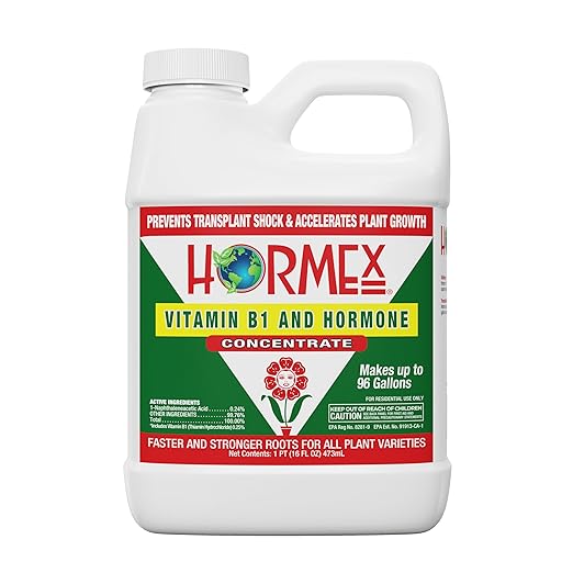 Hormex Liquid Rooting Hormone Concentrate with B1 – Root Growth Stimulator for Strong, Healthy Plants - Prevents Transplant Shock - Houseplants, Gardens, Hydroponics, Trees, Fruits & Vegetables, 16oz