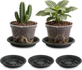 BTPLASTIK Plant Saucer 8 inch 5 Pack, Pot Elevators for Inside Plants, Heavy Duty Flower Planter Drip Trays for Pots, Grow Bags Saucers Gray