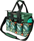 Standable Garden Tool Bag, Oxford Garden Tote Storage Bag, Portable Garden Tool Organizer Bag with Adjustable Shoulder Strap