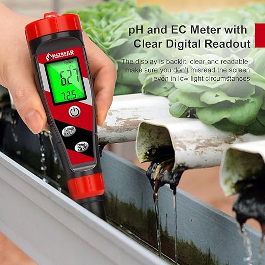 pH Meter for Water Hydroponics Supplies - pH Up and Down Tester Digital PPM Meter EC Meter Combo for Home Growers – Accurate pH Tester TDS EC Reader for Hydroponics