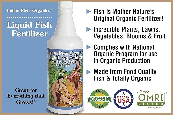 Fish Fertilizer - Omri Listed Hydrolyzed Fish Fertilizer for Plants (5 Gallons) - Liquid Organic Fertilizer for Vegetables, Fruit, Lawns, Blooms & Plants
