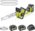 12 In Electric Chainsaw Cordless, 20V Battery Chain Saw with 2x4.0Ah Li-ion Batteries, 2 x Chains, with Tool-free Chain Tension, Auto Oiling for Wood Cutting, Tree Trimming and Branch Pruning