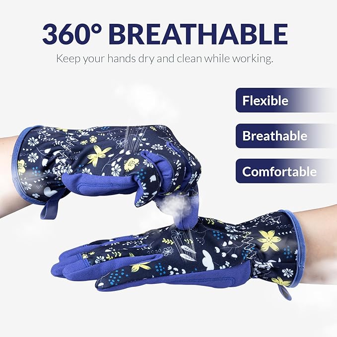 Baidast Gardening Gloves for Women, Breathable Leather Garden Gloves with Grip, Thorn Proof Work Gloves