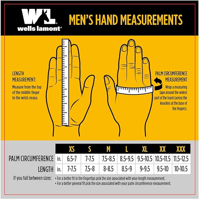 Wells Lamont Men’s HydraHyde Leather Work Gloves, Water-Resistant Split Cowhide, Reinforced Palm for Ranching, Fencing, and Construction