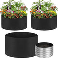 3 Pack Round Fabric Galvanized Raised Garden Bed Liner 2x2x1 FT Heavy Duty Fabric Garden Bed Breathable Drainage Grow Bags Outdoor Garden Planting Bags for Herbs Flowers Vegetables Succulents
