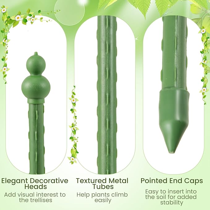Giantex 2-Pack Tomato Cages, 57”Hx12” PE-Coated Metal Plant Cages & Supports w/Adjustable Height, 2-in-1 Round Trellis for Climbing Flower Vegetable Fruit, Potted Plant (12”Dia x 57”H (Pack of 2))