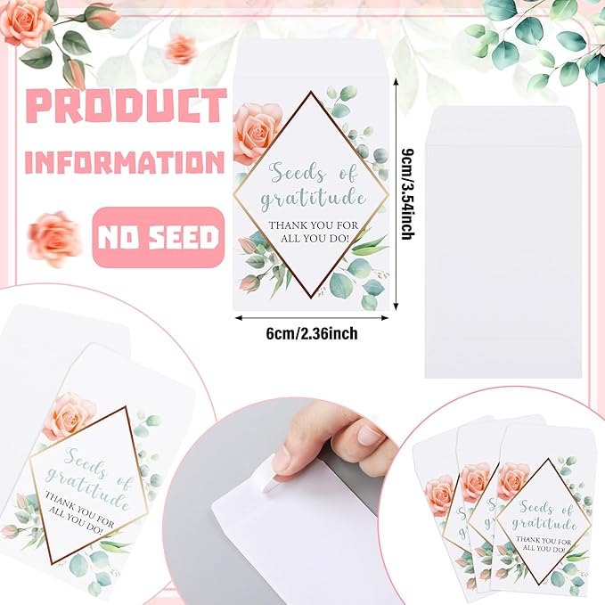 Ctosree 24 Sets Employee Appreciation Gifts Thank You for All You Do Seed Packets Include Seed Packets Flowerpot Thanks Tags Organza Bags for Coworker Teacher Nurse Staff Appreciation Gifts