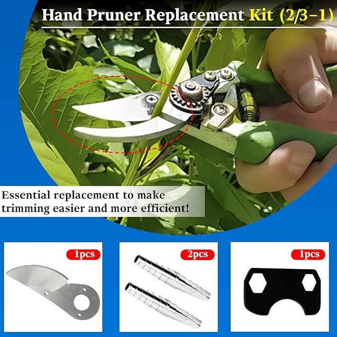 4-in-1 Set Hand Pruner Replacement Kit (2/3-1) for Pruners Models F2, F4 &F11, Spare Blade, 2 Springs & Adjustment Key, Replacement for Garden Shears & Clippers