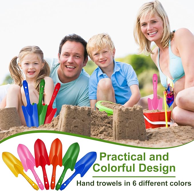 Mini Colorful Metal Hand Shovel Digging Trowel Set Transplanting Garden Shovel for Flower Soil Planting Succulent Kids Teens Women Men Gift Indoor Outdoor, 6 Colors (18 Pcs, 10.6 x 3 Inch)