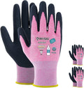 KAYGO Work Gloves for Women, Eco Friendly Safety Work Gloves with Breathable Rubber Coated, KGE19L,3 Pairs