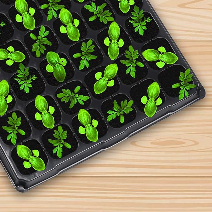 10-Pack Seed Starter Kit,72 Cell Seedling Tray Cell Seed Trays for Flat Trays Germination,Plastic Tray Nursery Pots Mini Propagator Plant Grow Kit Plug Tray Starting Trays for Seedling Germination