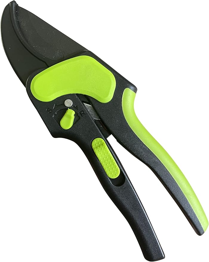 Garden Guru 2 in 1 Ratchet Pruning Shears Clippers – 4X Cutting Power – Ratcheting Garden Anvil Pruners Scissors - Ergonomic Grip - Makes Tough Cuts Easy - Great for Seniors & Arthritic Hands (2 Pack)