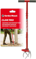 Garden Weasel Claw Pro Garden Tiller and Cultivator Tool – Twist-Action Soil Loosener with Adjustable Carbon Steel Tines, Ergonomic Handle, and Footplate Latest Model 91334-3