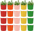 20 Pack 15 Gallon Grow Bags, Colorful Potato Plant Grow Bags with Handles, Nonwoven Garden Fabric Pots for Vegetable Fruit Flowers Herbs Tomato Potato Growing (15 Gal)