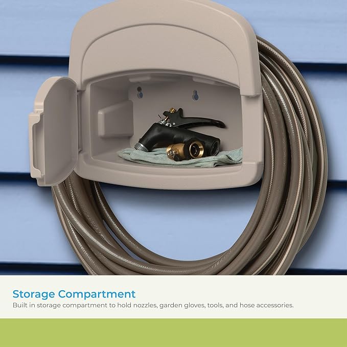 Suncast CPLDHH15000 Deluxe Garden Hangout with 150-Foot Capacity and Enclosed Storage Compartment,DHH150 Hose Hanger,No Size,Light Taupe,(Pack of 4)