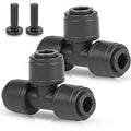 Quick-Connect Drip Irrigation Tee Connectors - 15 Pack Drip Irrigation Tee Fittings for 1/4 Inch Irrigation Tubing，15 End Plugs for Leak-Free Solutions in Sprinkler & Drip Irrigation Systems