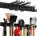 Garage Tool Organizer Wall Mount 49.5inch with 9 Hooks Ski Rack for Garden Shovel Holder Garage Wall Organizer Wall Mount Tool Holder for Rack Shovel Shed(Black)