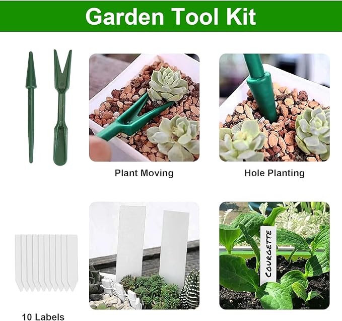 5 Packs Seed Starter Tray with Grow Light,Plant Starter Tray Seedling Starter Kit with Humidity Domes 5-Level Brightness 4 Timers for Indoor Greenhouse