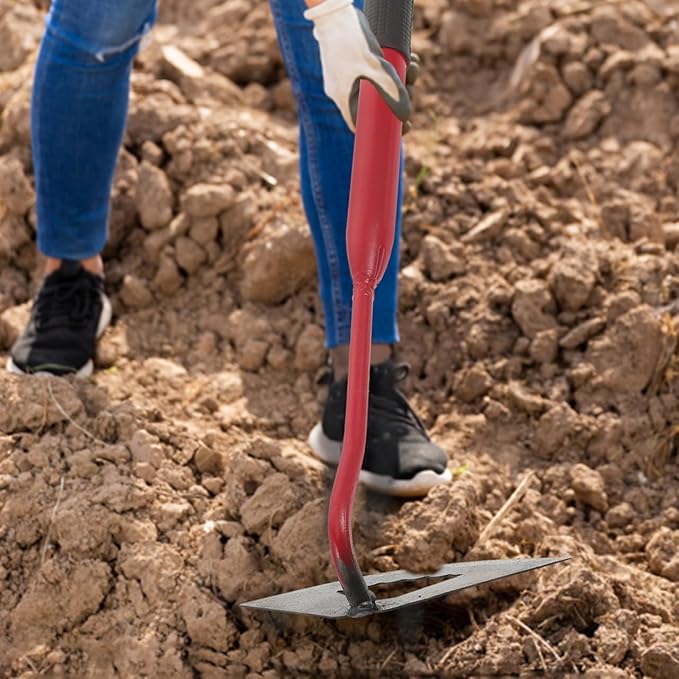 Sosoport Gardening Hoe 15.74 Inch Lightweight Hand Hoe for Weeding Digging Soil Cultivation Durable Outdoor Plowing Tool