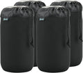 Beautyflier 64oz Mason Jar Wide Mouth Shade Cover Sleeves, Large Half Gallon Mason Jars Sprouting Covers Drinking Glass Insulators Coolers 2 Quart Sprouting Jars Blackout Sleeve, Black, 4PCS