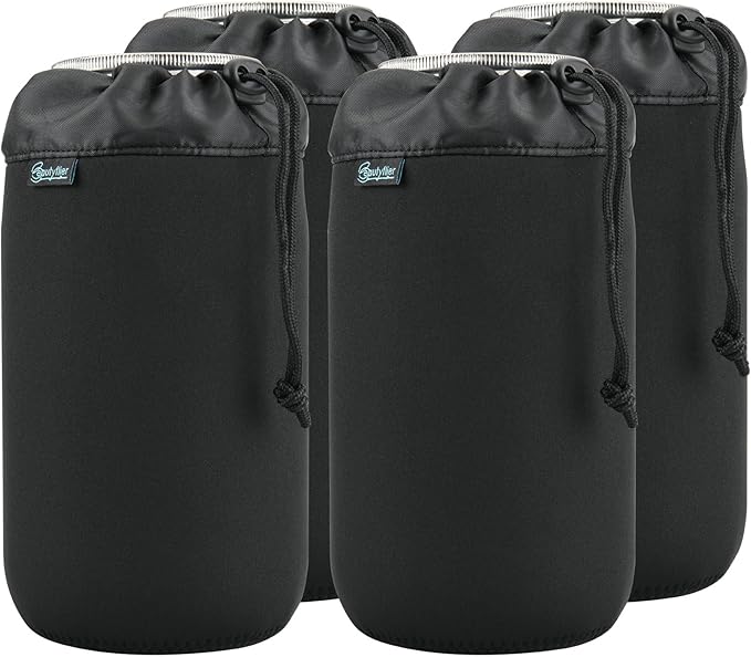 Beautyflier 64oz Mason Jar Wide Mouth Shade Cover Sleeves, Large Half Gallon Mason Jars Sprouting Covers Drinking Glass Insulators Coolers 2 Quart Sprouting Jars Blackout Sleeve, Black, 4PCS