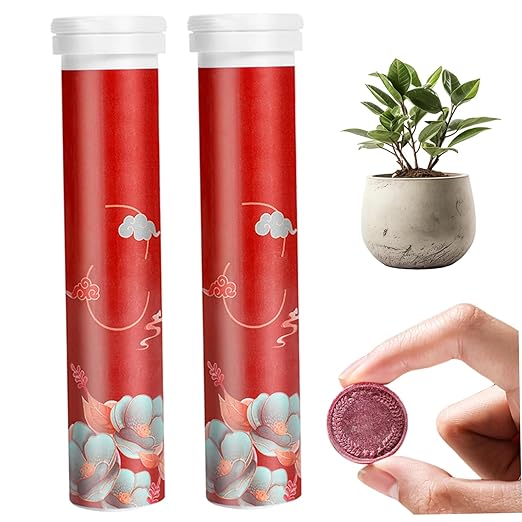2 Bottles Organic Fertilizer, Slow-Release Tablet Organic Fertilizer, Concentrated All-Purpose Tablets for Boost Plant Growth and HealthOrganic