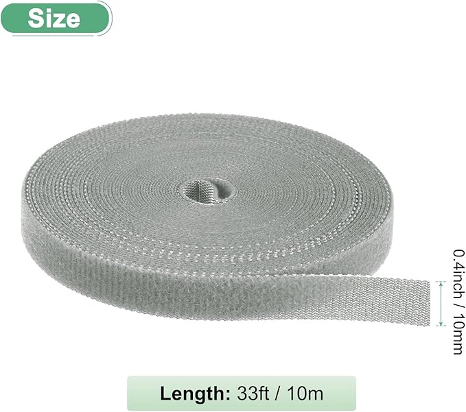 1-Roll Garden Plant Tape, 33 ft x 0.4 in Garden Hook and Loop Plant Ties Multi-Purpose Use Adjustable and Reusable Twist Wire Tape for Plants/Flowers/Vines [Grey]