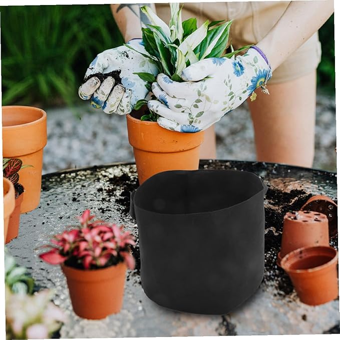 UPKOCH 3pcs 7 Gallon Non-Woven Plant Growing Bags with Handles, Thickened Round Fabric Nursery Planters for Vegetable and Flower Gardening, Breathable Seedling Pots for Garden Plant