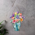 Quterhero Watering Can Flower Wall Decor, Metal Hanging Art for Indoor Outdoor Wall or Porch, Vintage Farmhouse Porch Decor Gift for Mom, Women, Friends (Tulip)