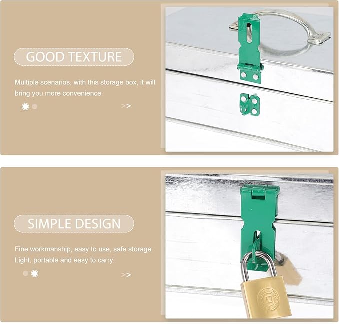 Mikikit Garden Tools Organizer Box with Lockable Metal Case, 3# Size 25x14x7cm Portable Handheld Tool Storage Case for Outdoor Gardening and Household Sundries