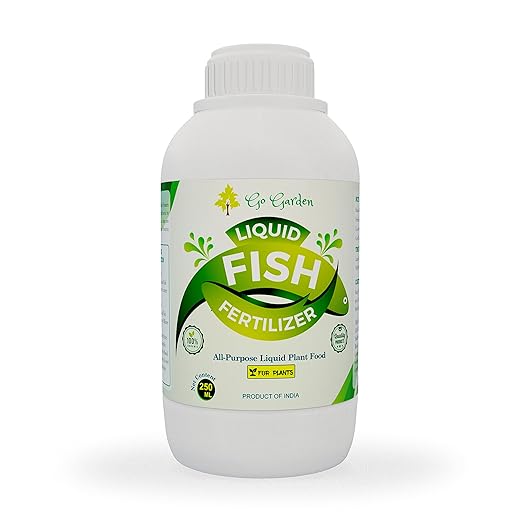 Go Garden Liquid Fish Fertilizer for Plants - Widely Used for Lemon Plant - All Purpose Liquid Fertilizer Vigorous Plant Growth 250 ML