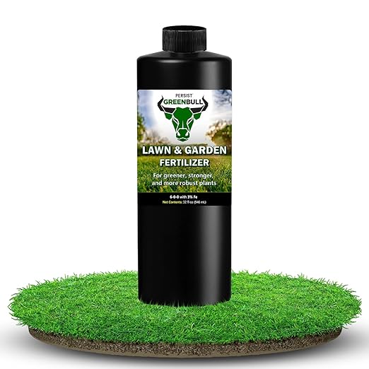Persist Green Bull - 32oz Liquid Grass Fall Fertilizer for Lawn and Garden Soil That Naturally Enhances Green and Creates Nitrogen Rich Plant Soil, Naturally Based Fertilizer for Greener Plants