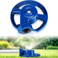 Domensi 1 Pack Cast Iron Circular Spot Sprinkler Reliable Metal American Threaded Joints Water Sprinkler for Lawn Garden Yard Irrigation System, Blue