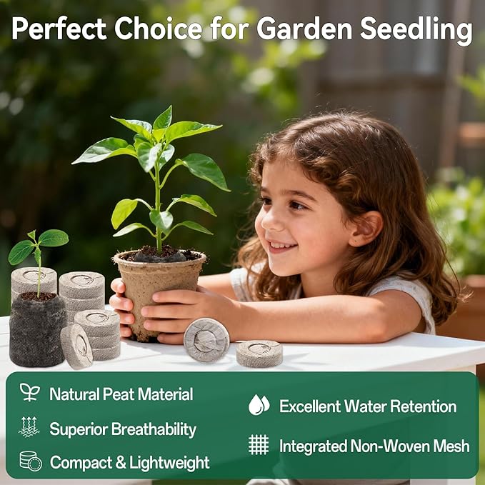 Halatool 500 Pcs 30mm Peat Pellets Block Potting Soil for Seedlings, Compressed Garden Soil Seed Starter Nutrient Peat Pods for Starting Seeds, Planting Flowers, Vegetables, Herbs