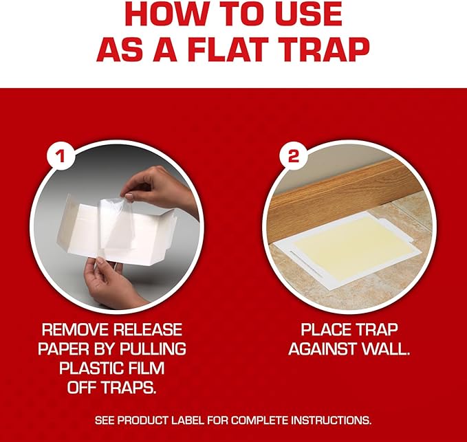 Tomcat Glue Boards with Eugenol — Enhanced Stickiness for Mice, Cockroaches & Insects, Flat or Covered Use, Ready-To-Use, 4 Traps